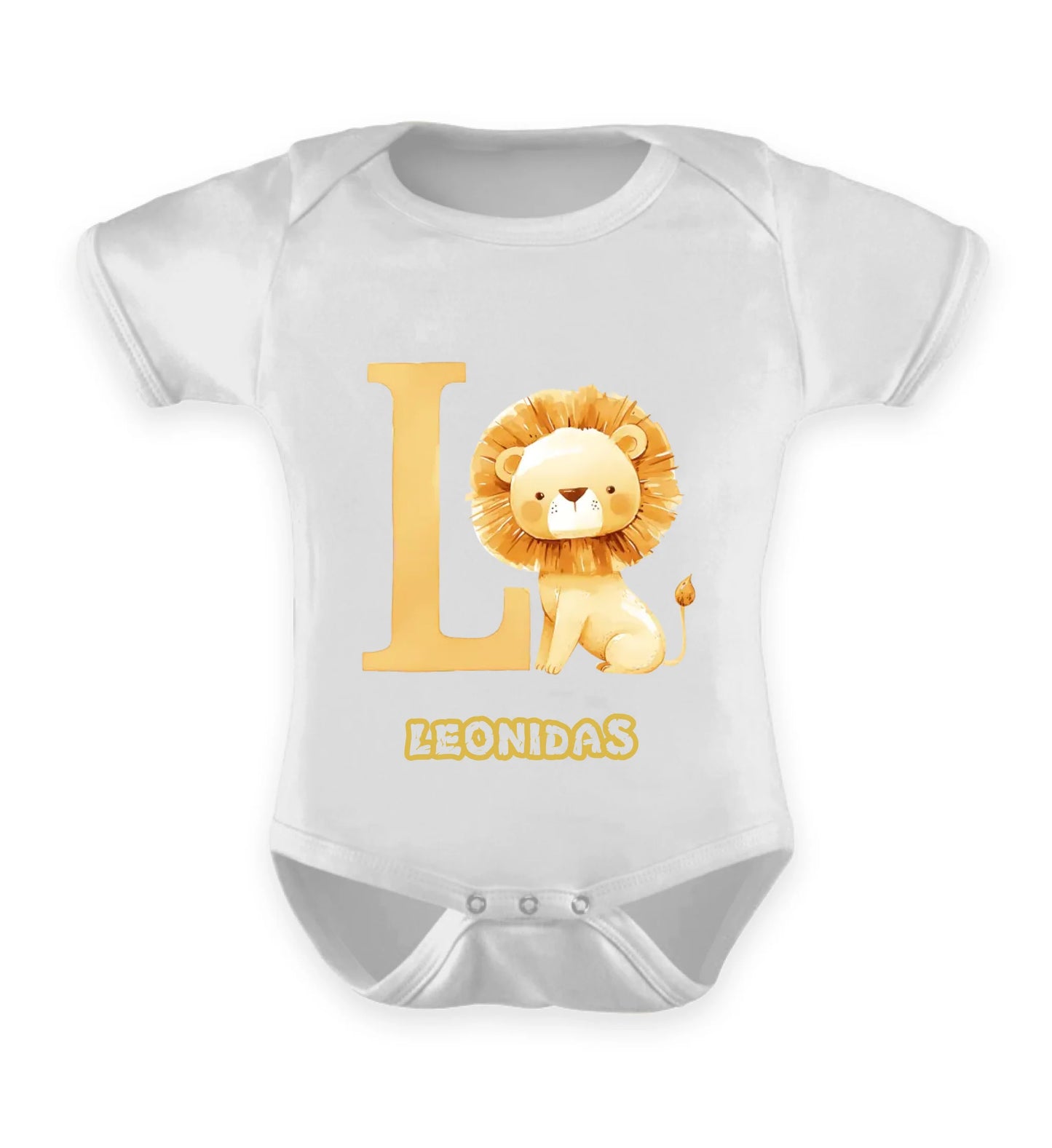 Babybody Kurzarm personalisierbar - Tierbuchstabe