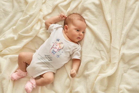 newborn-baby-girl-boy-lying-blanket-bed-looking-away-wearing-white-bodysuit-socks-infant-studying-world-around-has-sleepy-expression