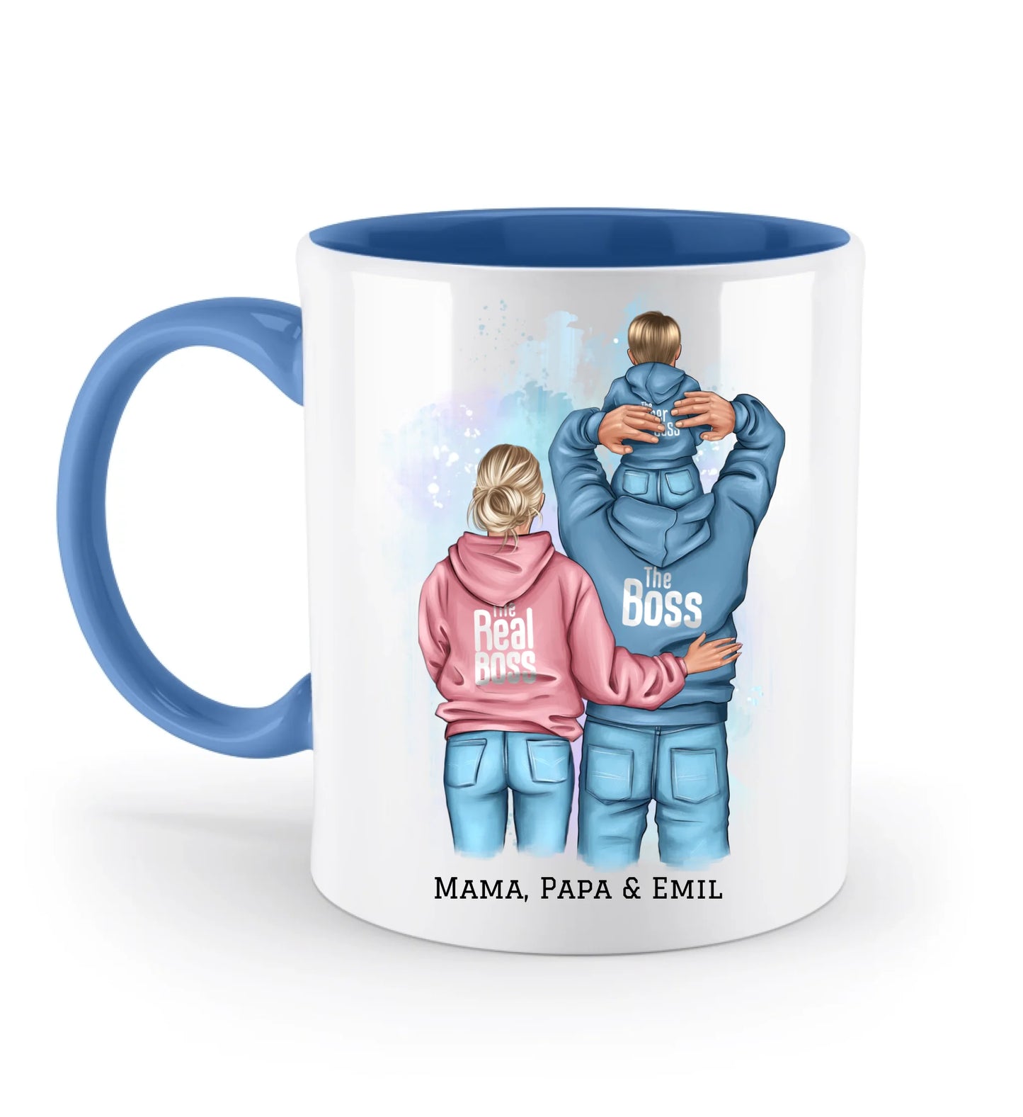 Tasse personalisierbar - Familie/Papa Kind auf den Schultern