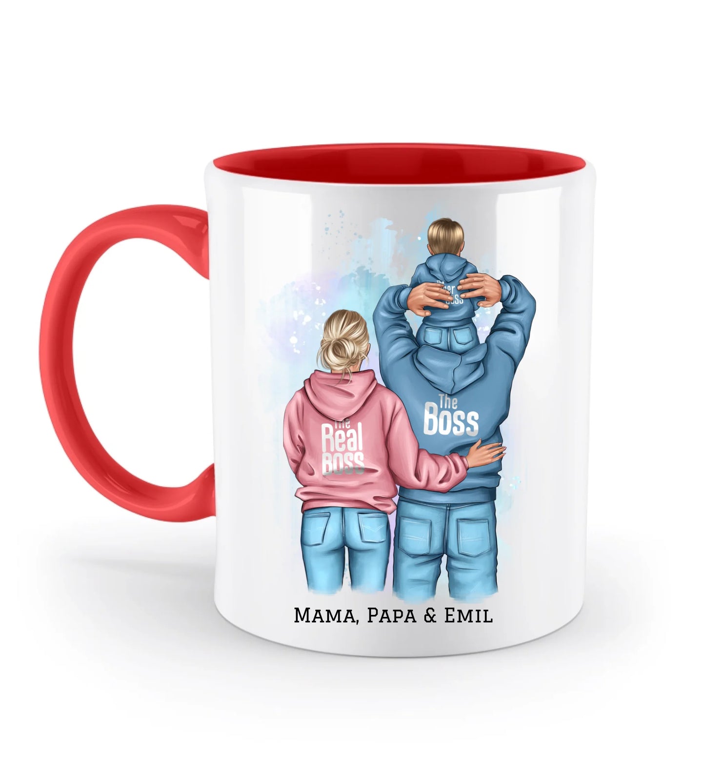 Tasse personalisierbar - Familie/Papa Kind auf den Schultern