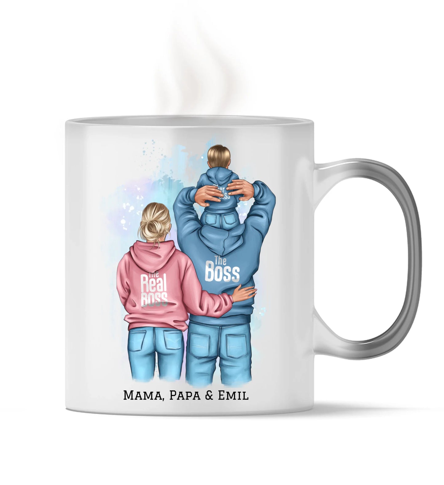 Tasse personalisierbar - Familie/Papa Kind auf den Schultern