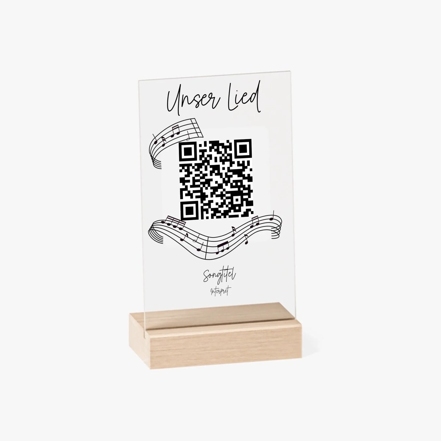 Acrylaufsteller personalisierbar - QR Code euer Song auf Spotify