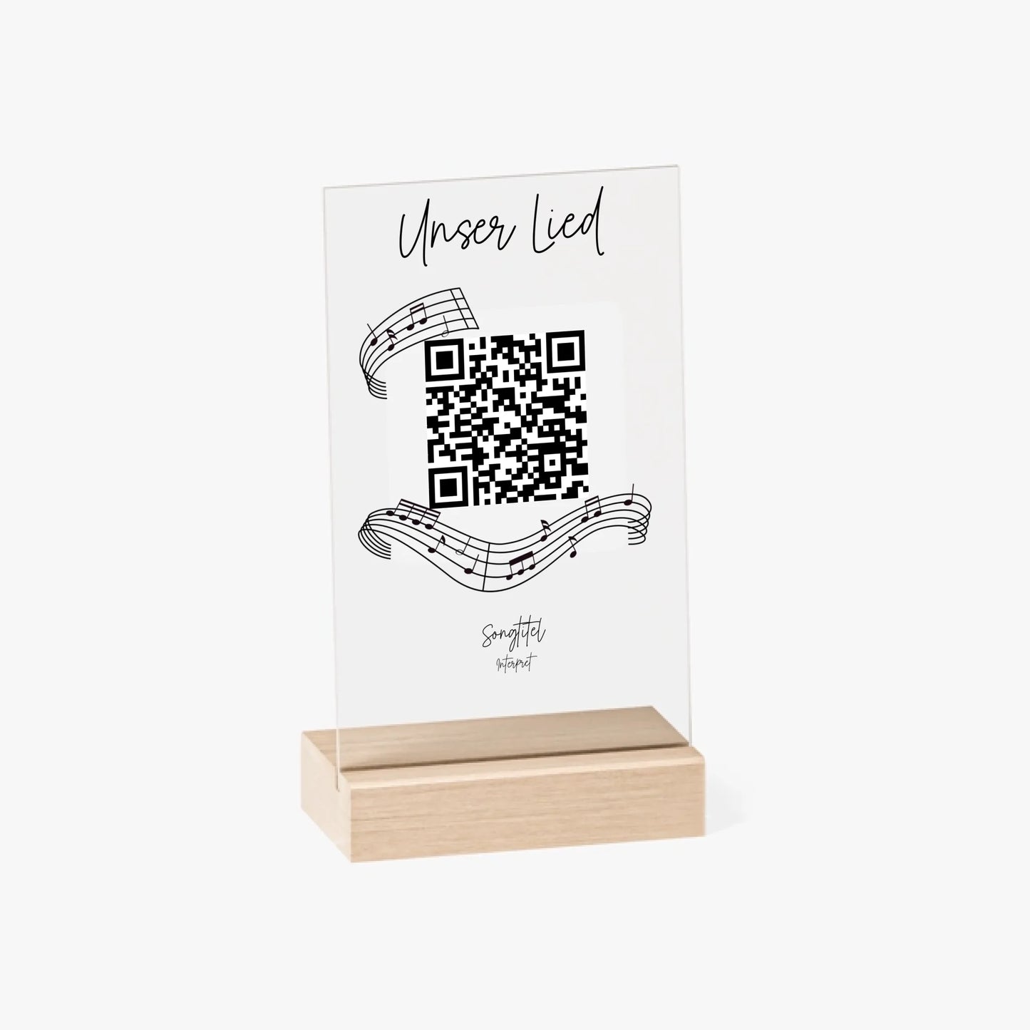 Acrylaufsteller personalisierbar - QR Code euer Song auf Spotify