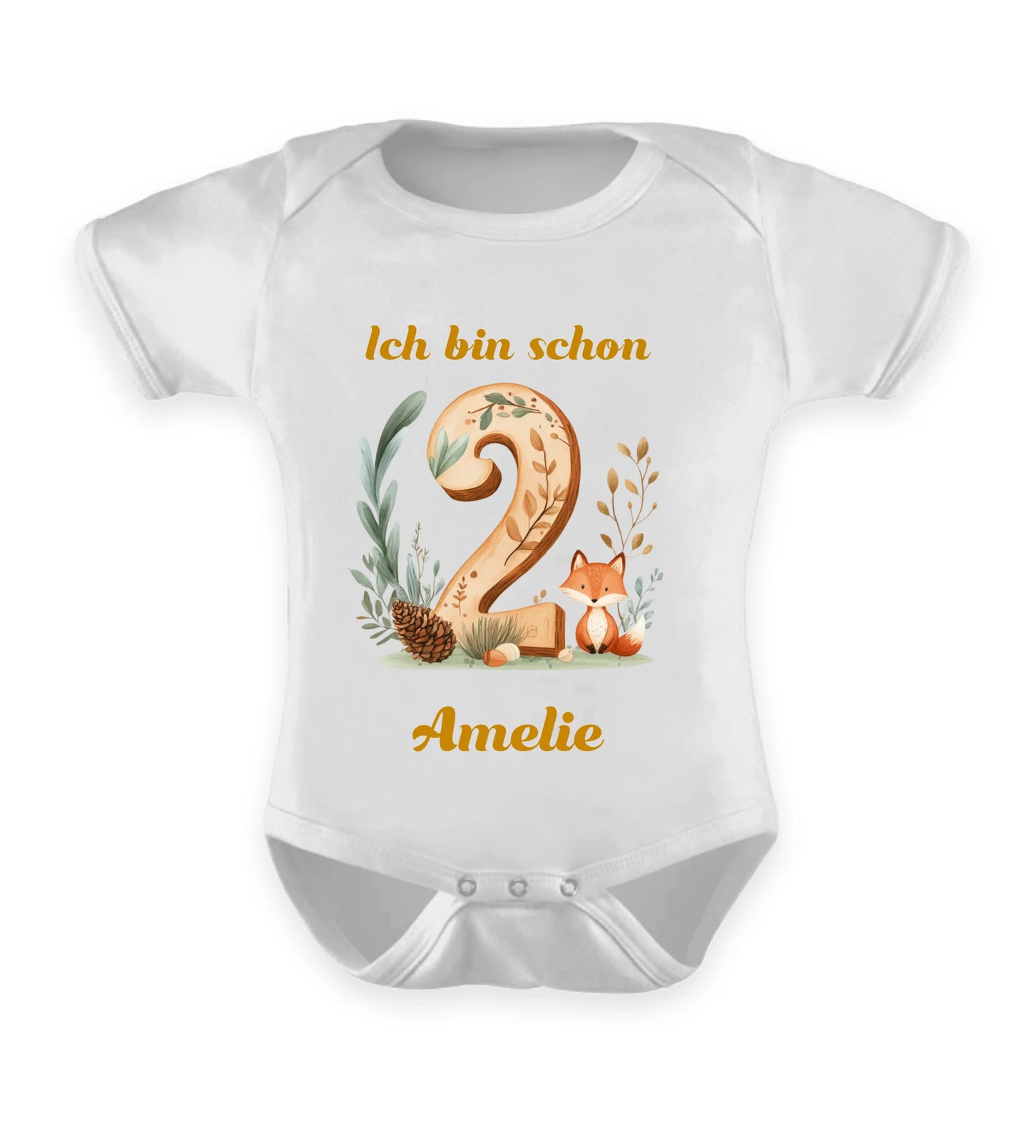 Babybody personalisierbar - Waldzahlen