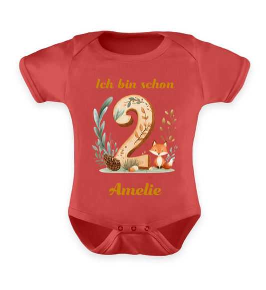 Babybody personalisierbar - Waldzahlen