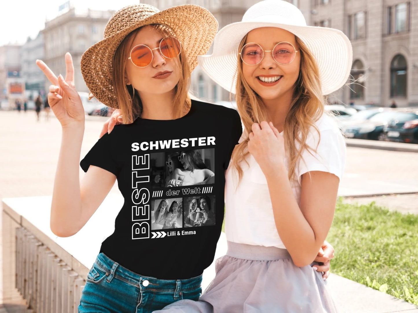 portrat-von-zwei-jungen-schonen-blonden-lachelnden-hippie-madchen-im-weissen-t-shirt-des-modischen-sommers-kleidet