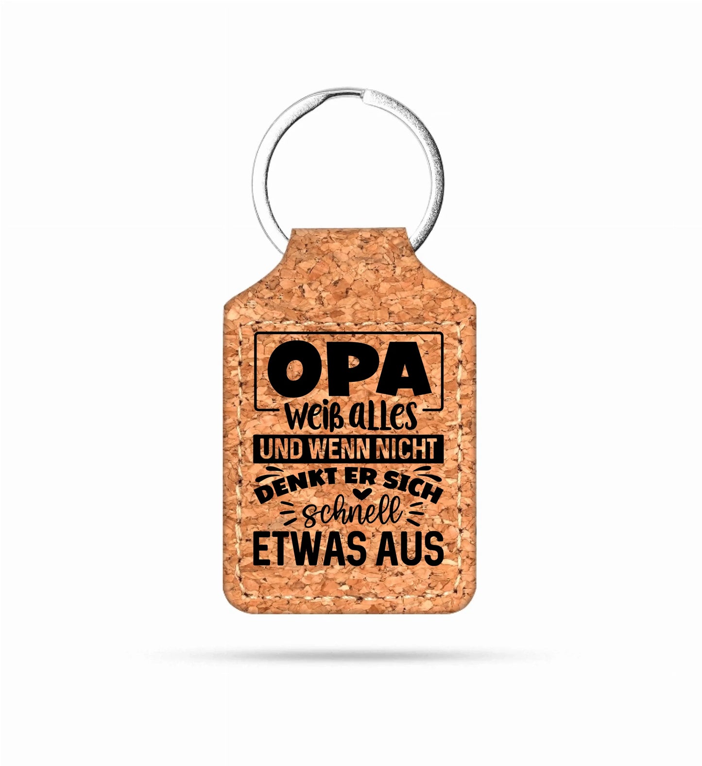 Schlüsselanhänger Kork eckig Motivauswahl - Opa