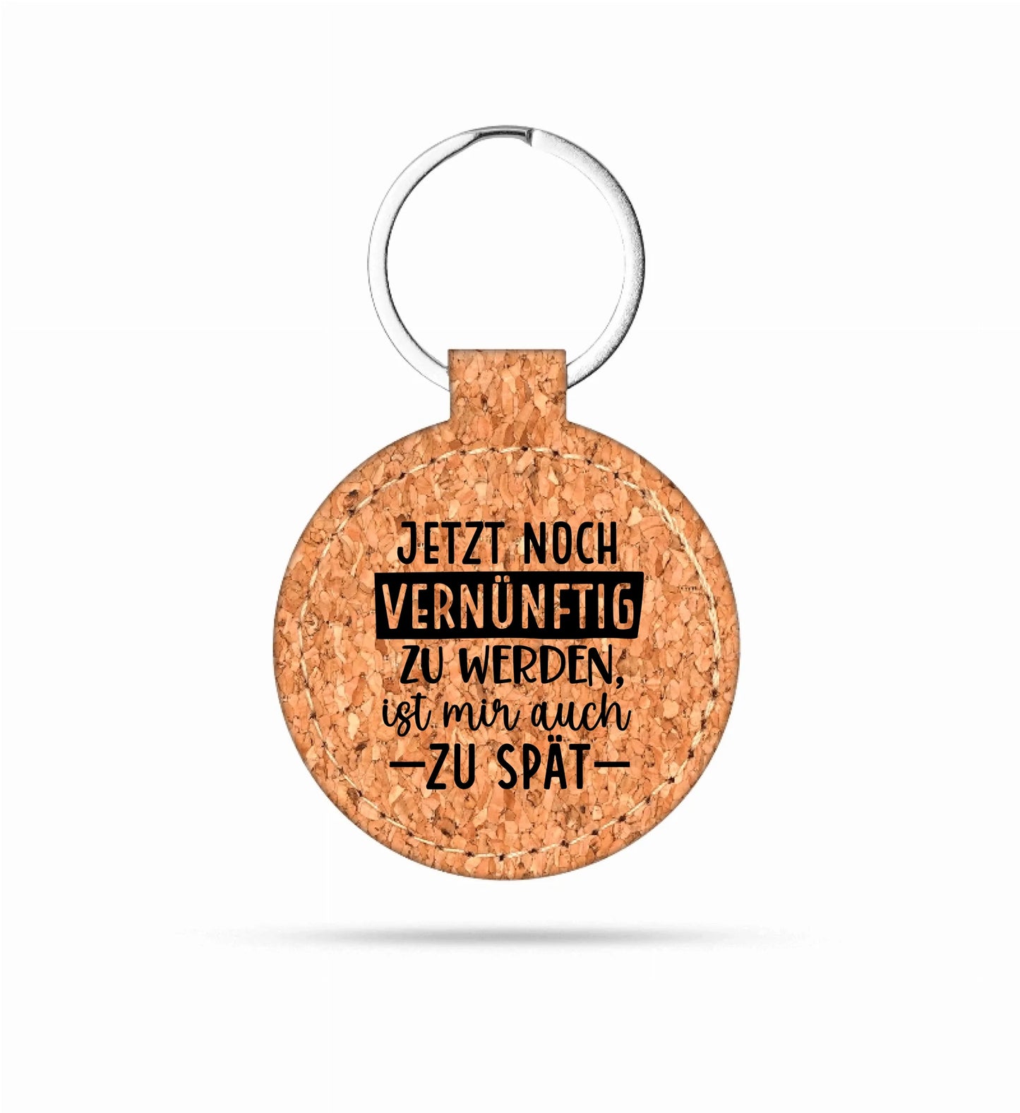 Schlüsselanhänger Kork rund verschiedene Motive - lustig