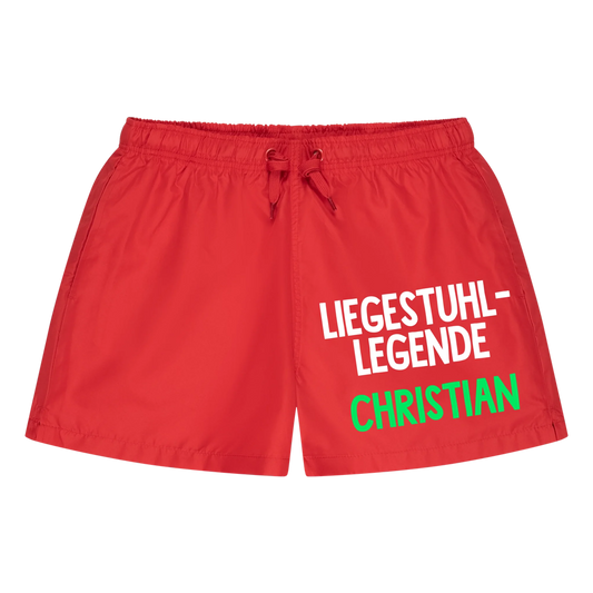 Badehose personalisierbar - Liegestuhl-Legende