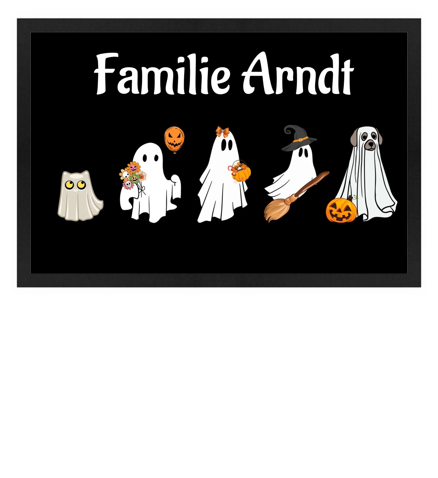 Fußmatte personalisierbar - Halloween Geisterfamilie