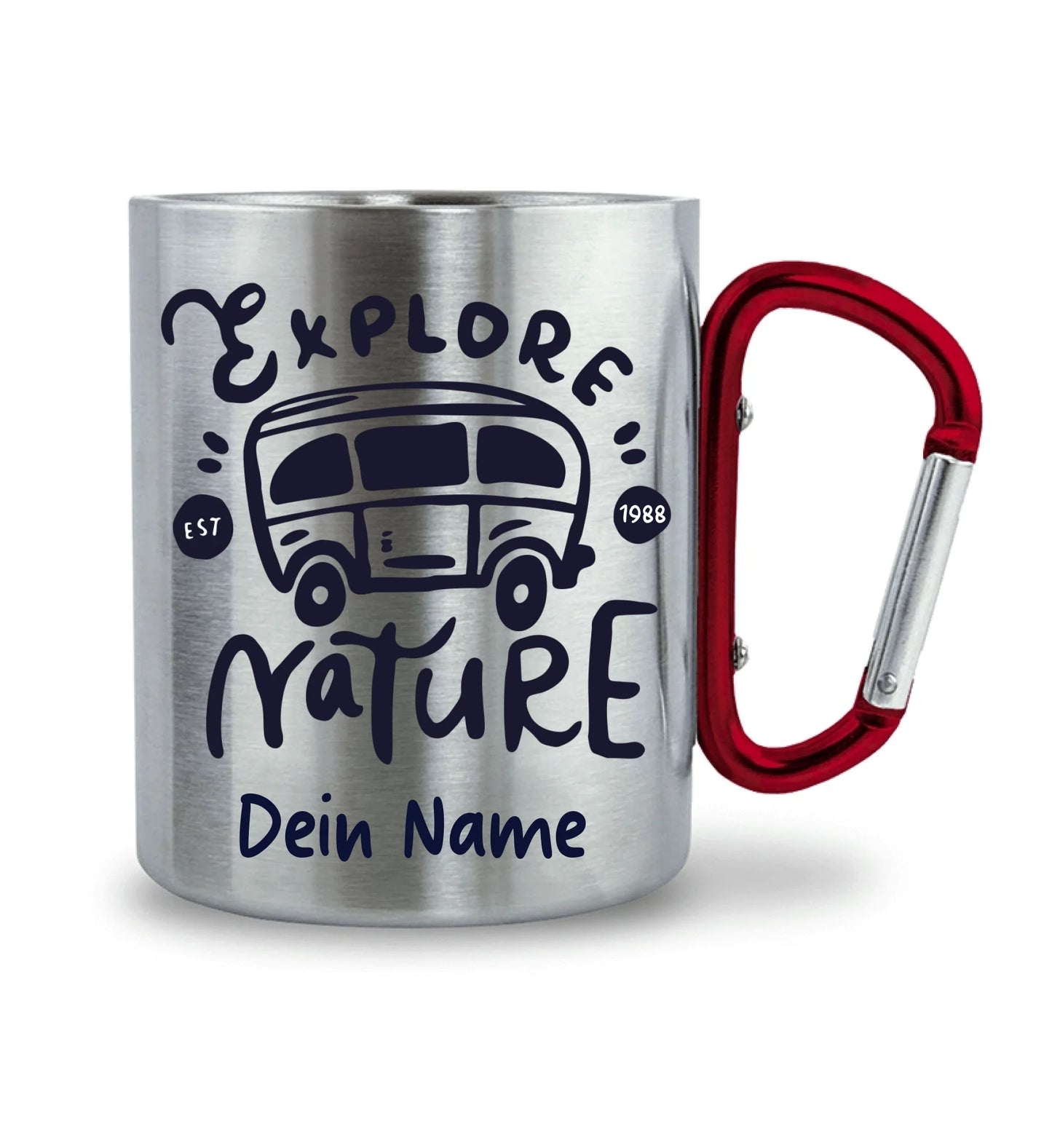 Karabiner-Tasse personalisierbar - explore nature