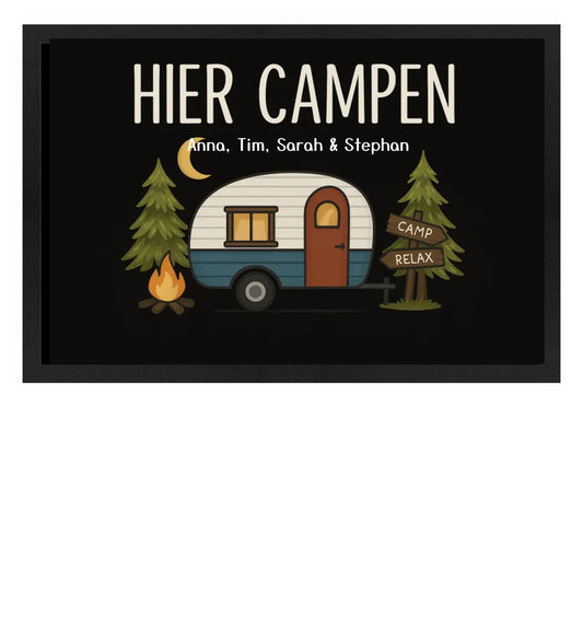 Fußmatte personalisierbar - hier campen...