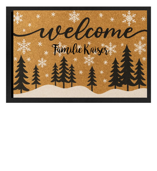 Fußmatte personalisierbar - Weihnachtswald
