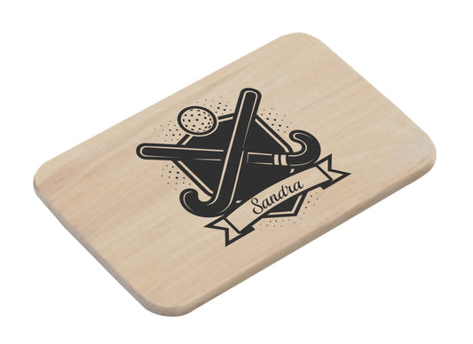 Frühstücksbrettchen mit Gravur personalisierbar - Hockey, weitere Produktansicht