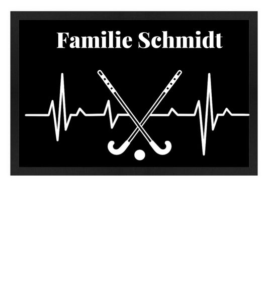 Fußmatte personalisierbar - Hockeyherzschlag