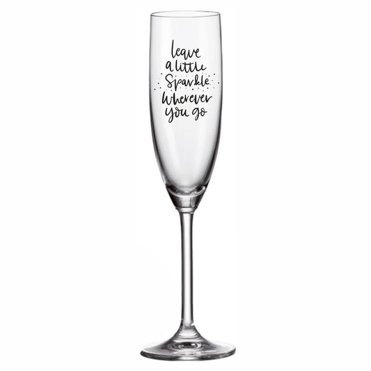 Sektglas graviert - leave a little sparkle, weitere Produktansicht