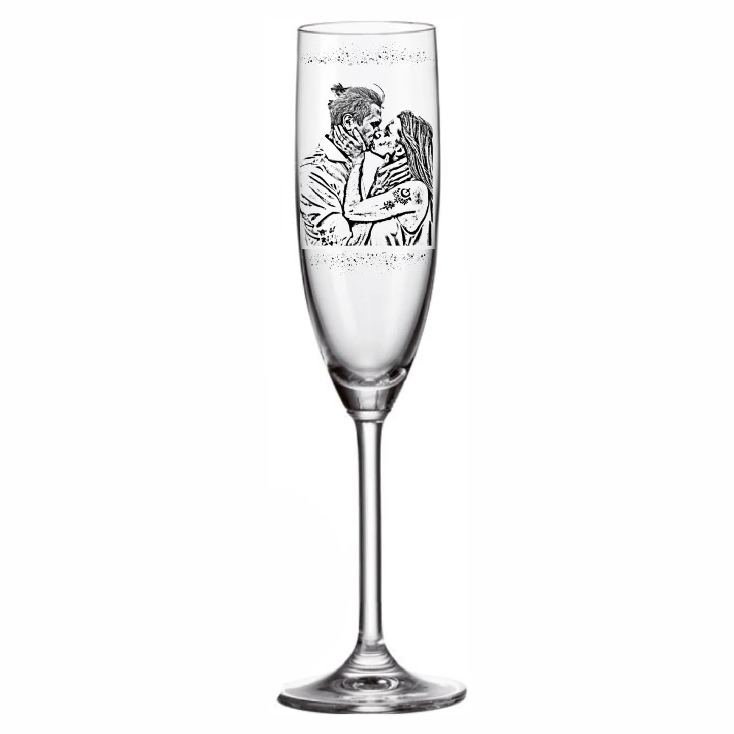 Sektglas graviert personalisierbar - mit Foto, weitere Produktansicht