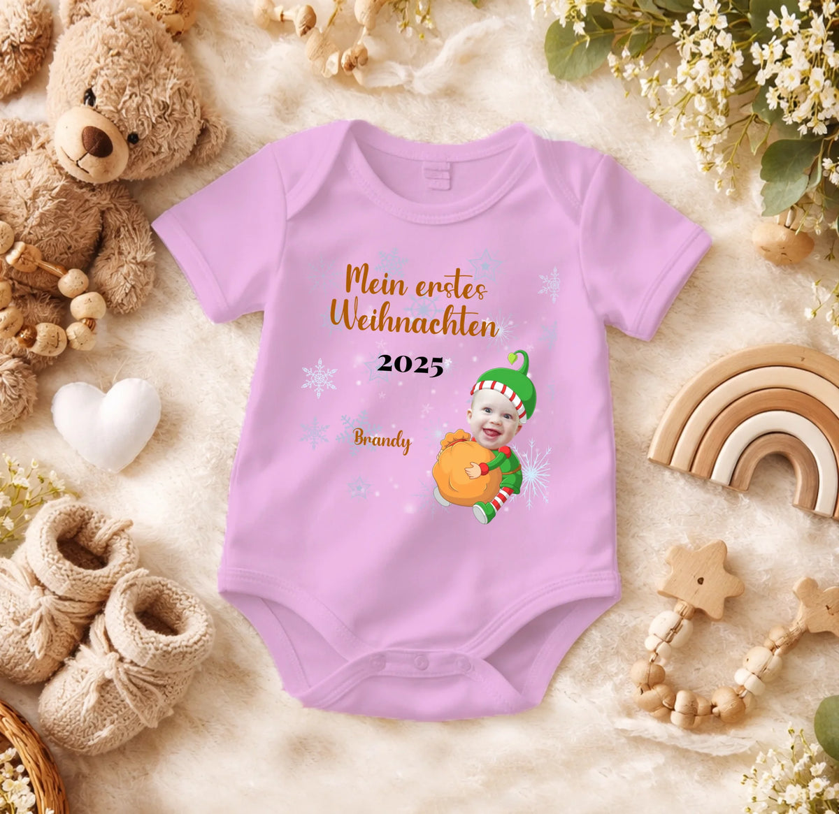 FamilySurprise-Babybody-personalisierbar-rosa