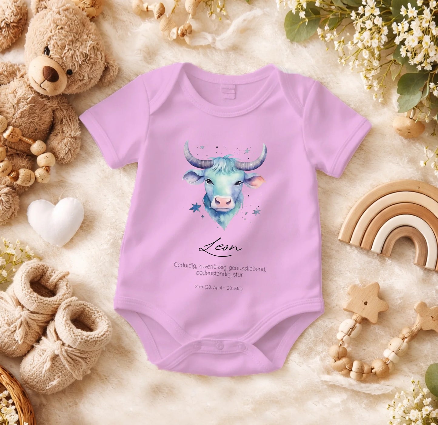 FamilySurprise-Babybody-personalisierbar-rosa