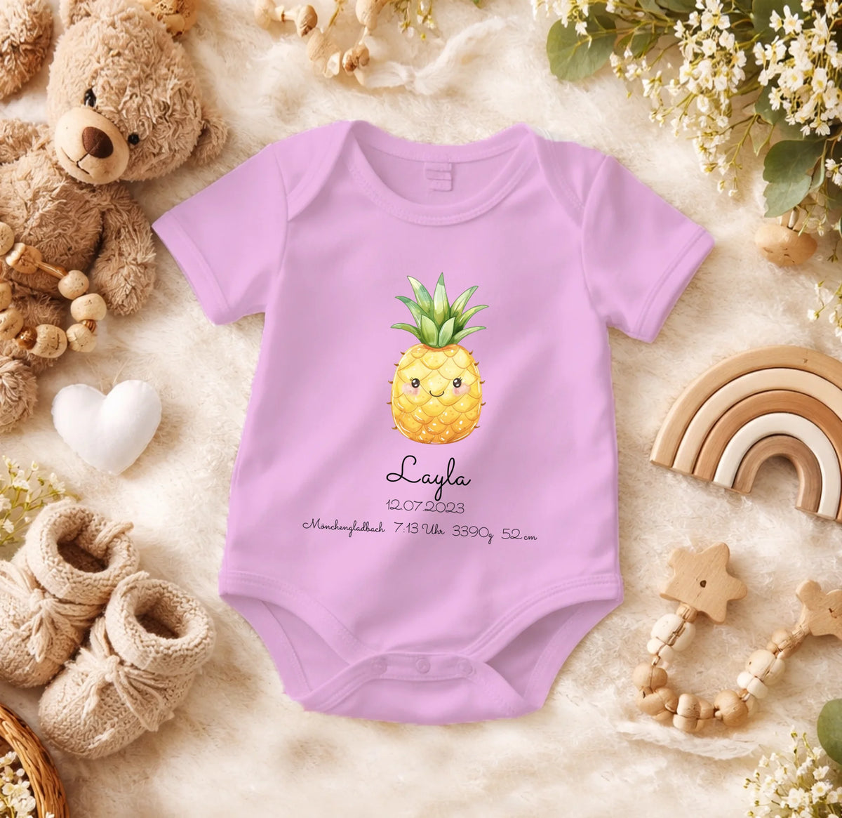 FamilySurprise-Babybody-personalisierbar-rosa