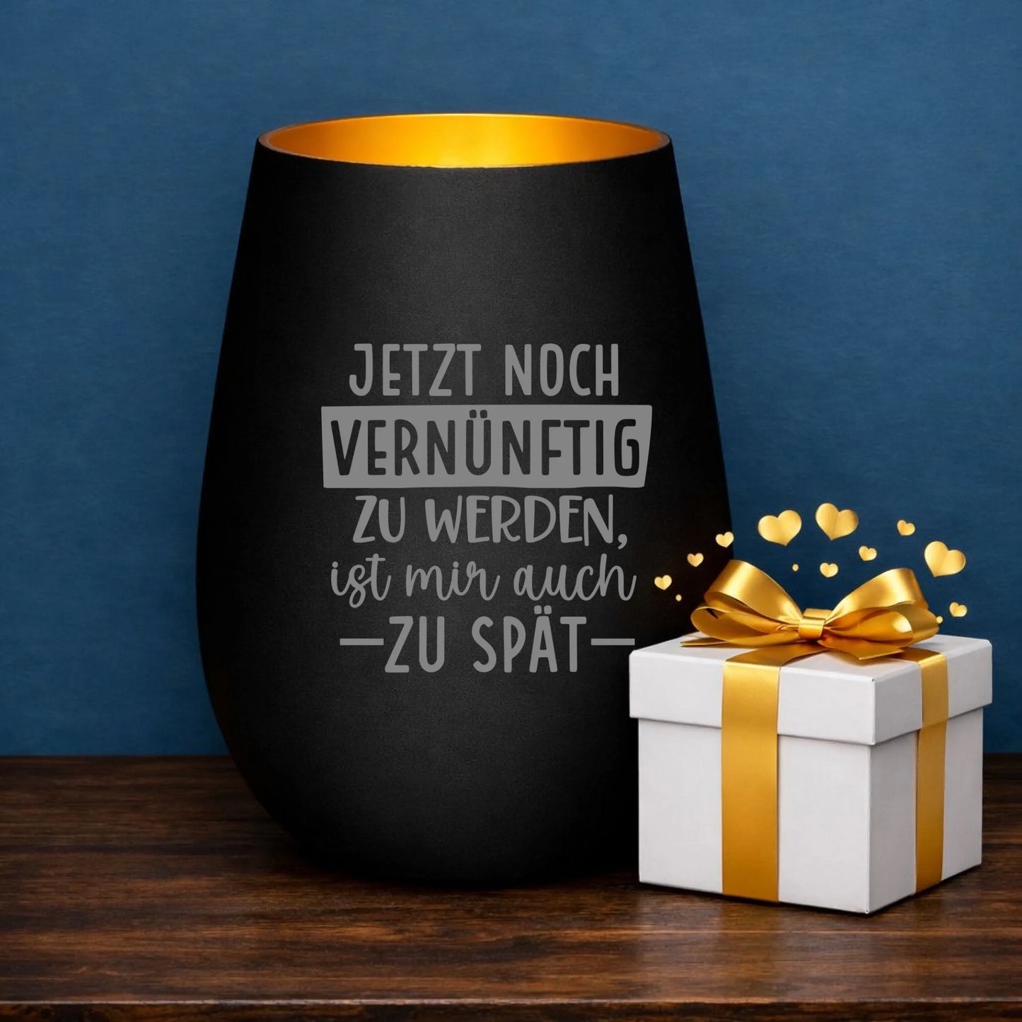 Windlicht verschiedene Motive - lustige Sprüche mit gelasertem Motiv, zusätzliche Produktansicht