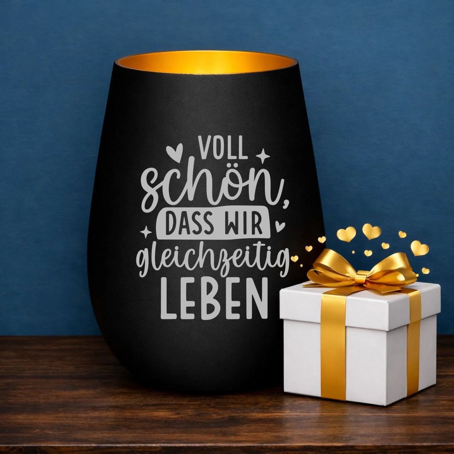 Windlicht verschiedene Motive - Freundschaft mit gelasertem Motiv, zusätzliche Produktansicht