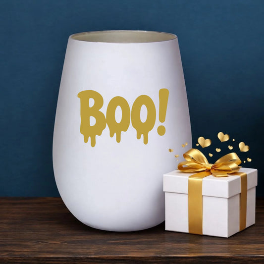 Windlicht Halloween Boo! mit gelasertem Motiv, weitere Produktansicht