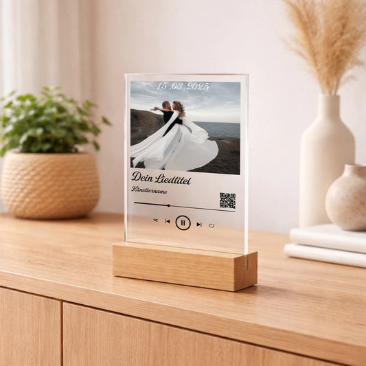 Personalisierter Acrylaufsteller Hochzeitslied auf Spotify aus Acrylglas, weitere Produktansicht