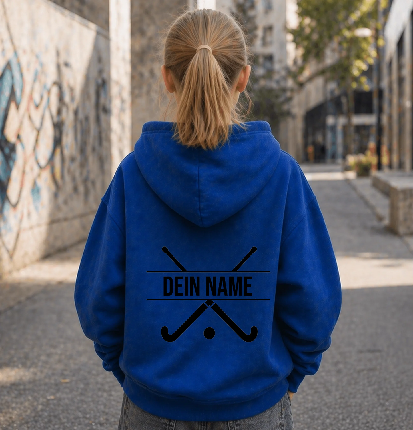 FamilySurprise-Kinderhoodie- mädchen-hinten-blau