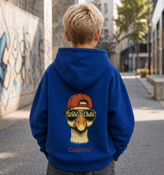 FamilySurprise-Kinderhoodie- junge-hinten-blau