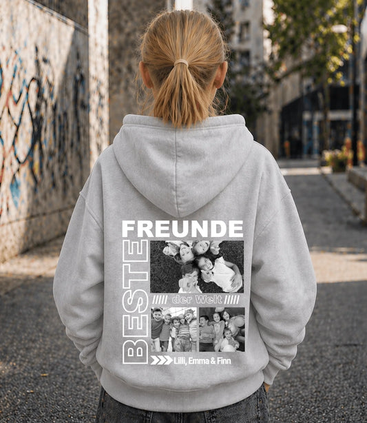 FamilySurprise-Kinderhoodie- mädchen-hinten-grau