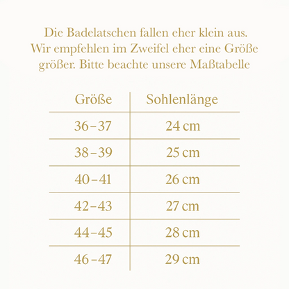 Badelatschen - Preise auf Anfrage