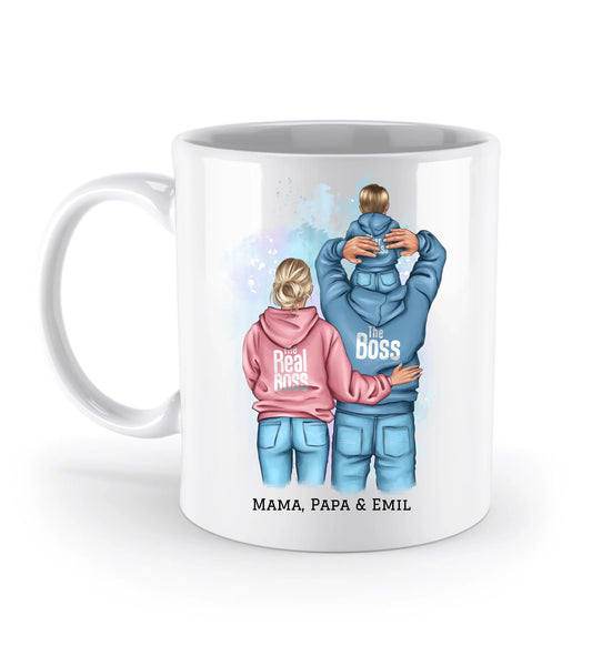 Tasse personalisierbar - Familie/Papa Kind auf den Schultern