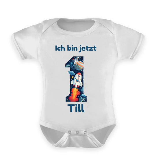 Babybody personalisierbar - Weltall-Zahlen