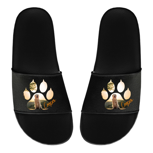 Badelatschen Unisex personalisierbar - Hundepfote (Bild + Name)