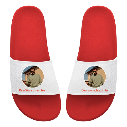 Badelatschen Unisex personalisierbar - Foto und Wunschtext