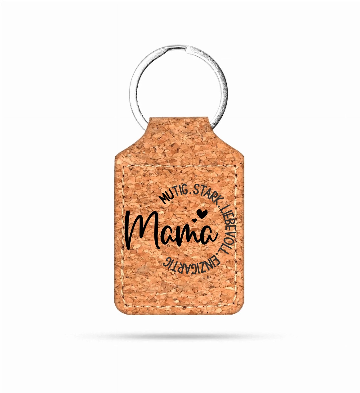 Schlüsselanhänger Kork eckig verschiedene Motive- Mama