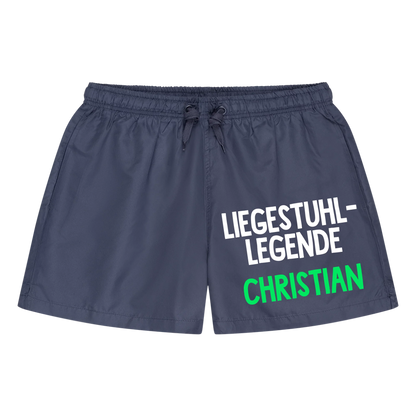 Badehose personalisierbar - Liegestuhl-Legende