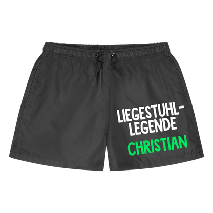 Badehose personalisierbar - Liegestuhl-Legende