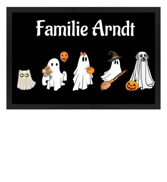 Fußmatte personalisierbar - Halloween Geisterfamilie