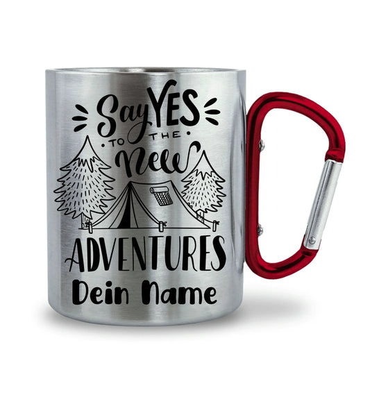Karabiner-Tasse  personalisierbar - new Adventures