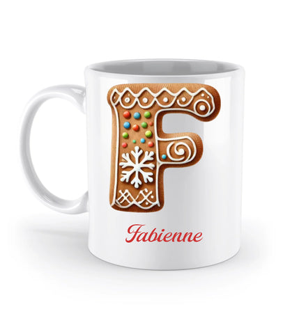 Tasse personalisierbar versch. Buchstaben - Lebkuchenbuchstabe