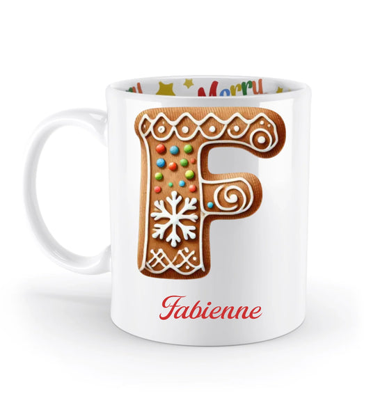 Tasse personalisierbar versch. Buchstaben - Lebkuchenbuchstabe