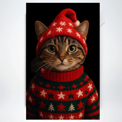 Poster personalisierbar - Weihnachtskatze