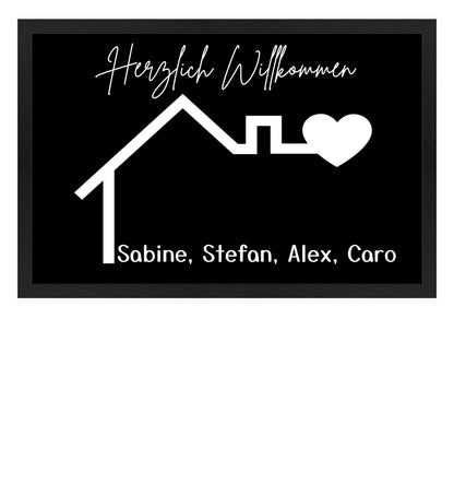 Fußmatte personalisierbar - Haus mit Herz