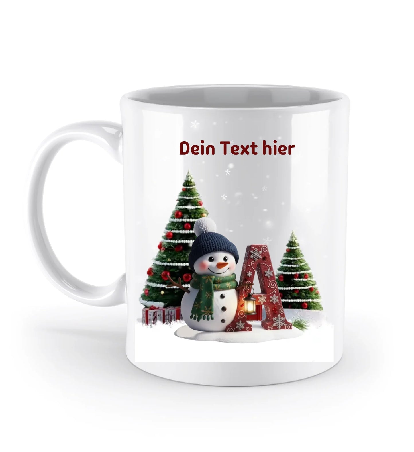 Tasse personalisierbar versch. Buchstaben - Winterwelt Buchstabe