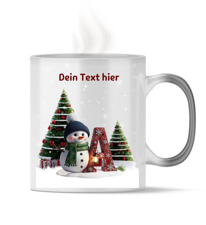 Tasse personalisierbar versch. Buchstaben - Winterwelt Buchstabe