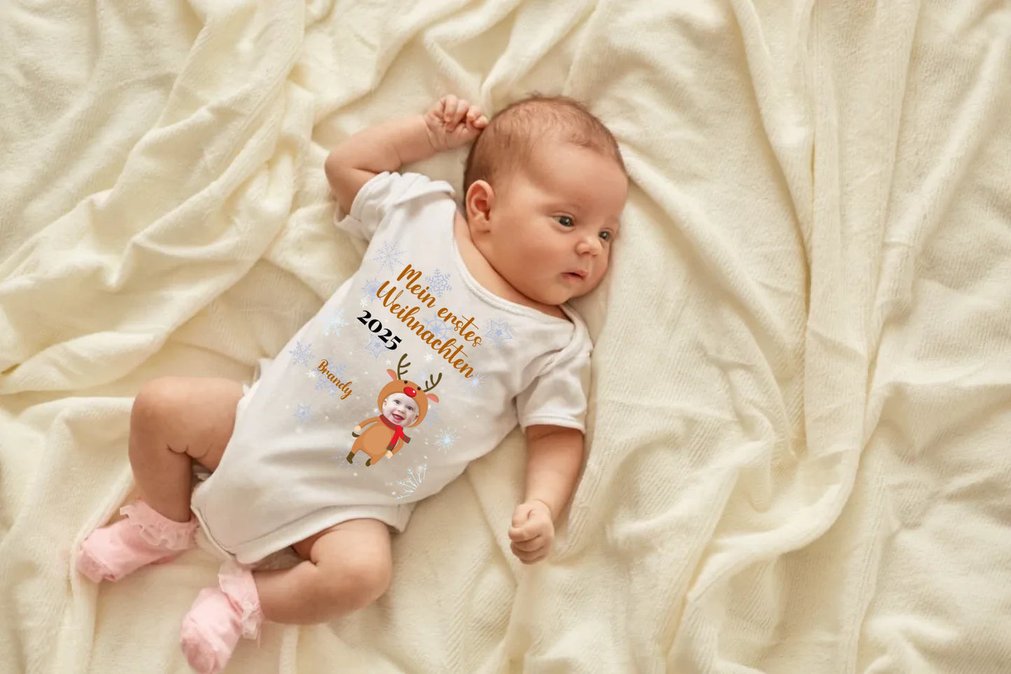 newborn-baby-girl-boy-lying-blanket-bed-looking-away-wearing-white-bodysuit-socks-infant-studying-world-around-has-sleepy-expression