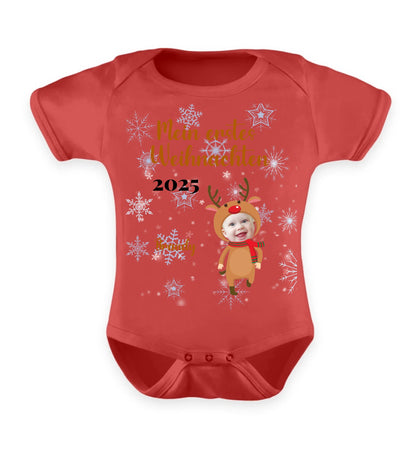 Babybody personalisierbar - erstes Weihnachten Rentier stehend