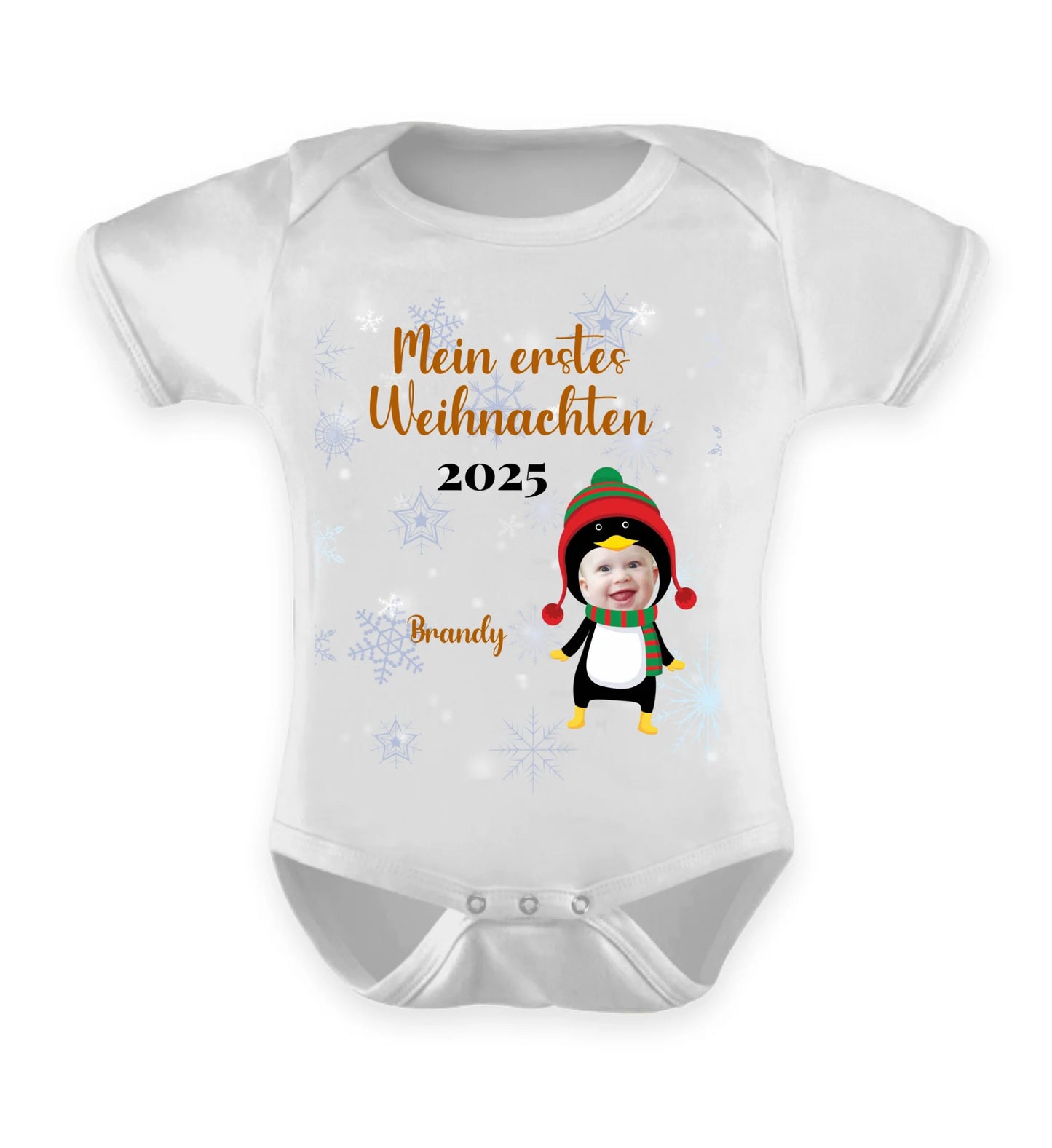 Babybody personalisierbar - erstes Weihnachten Rentier Pinguin